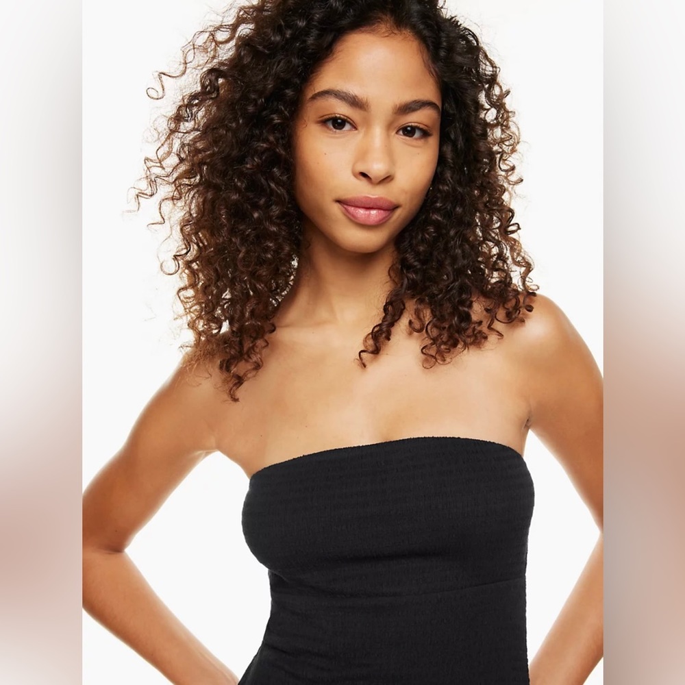 Wilfred Attention little texture Strapless Black Dress - Picture 6 of 9